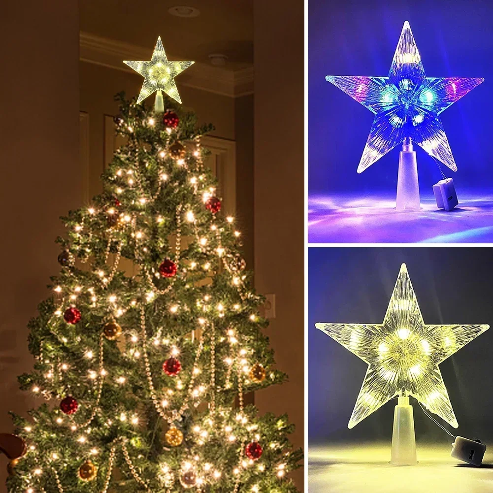 Star Tree Topper - 15CM LED ozdoby choinkowe wykaszarki gwiazdy