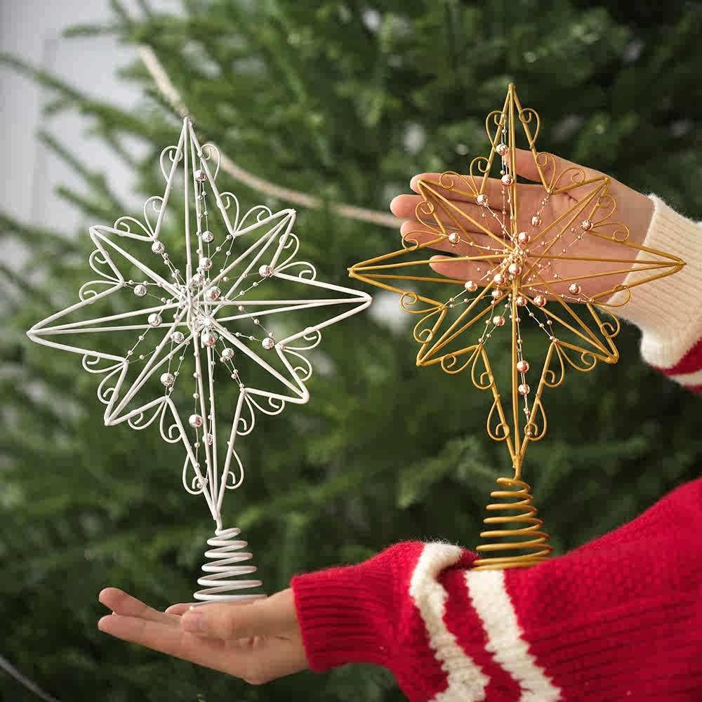 Star Tree Topper - 12,6-calowe kreatywne oświetlenie LED Brokatowa dekoracja
