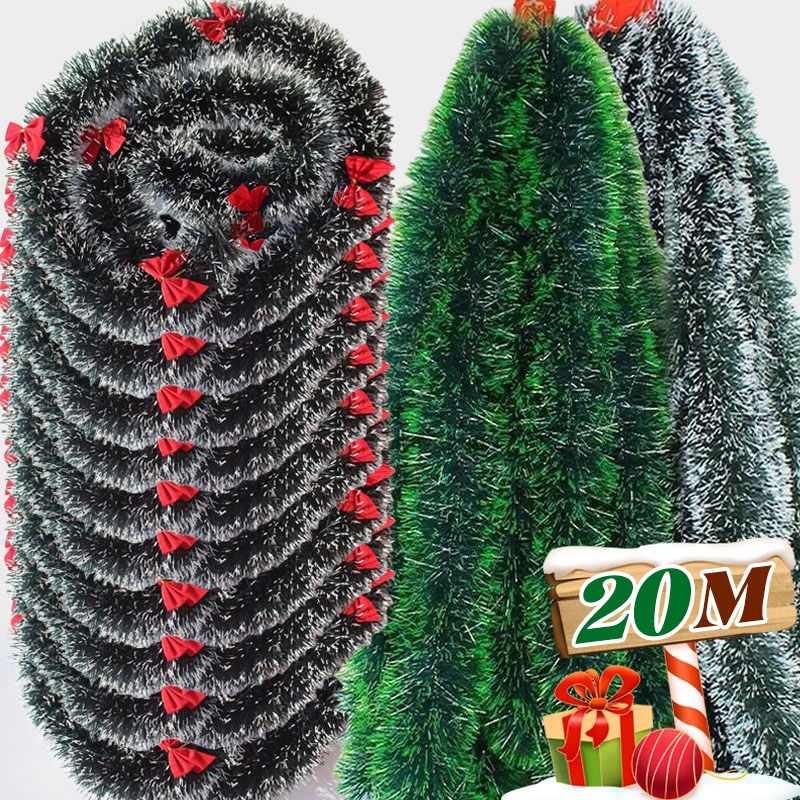 Tinsel Garland Decoration - Wstążki choinkowe z brokatem, girlanda, wieniec,