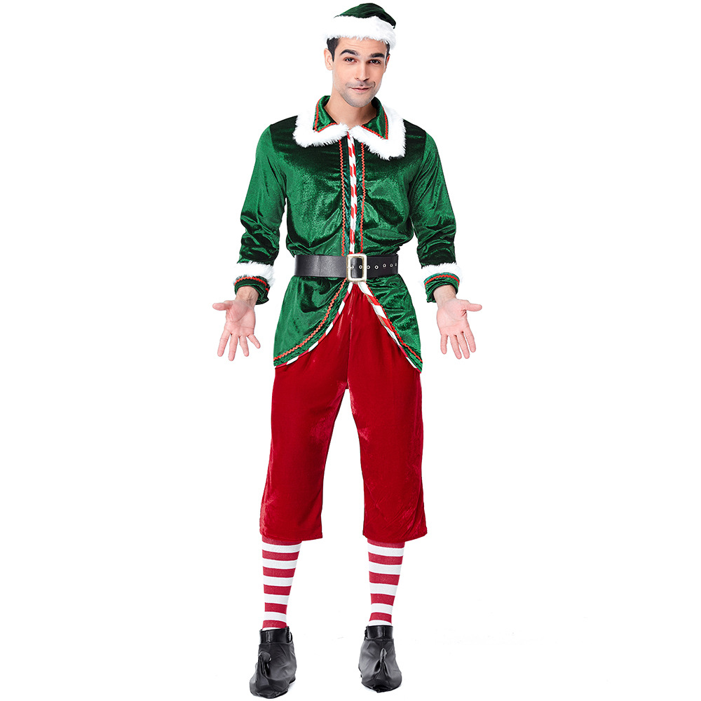 Elf Costume Christmas - Strój Świętego Mikołaja Damski Męski Sukienka