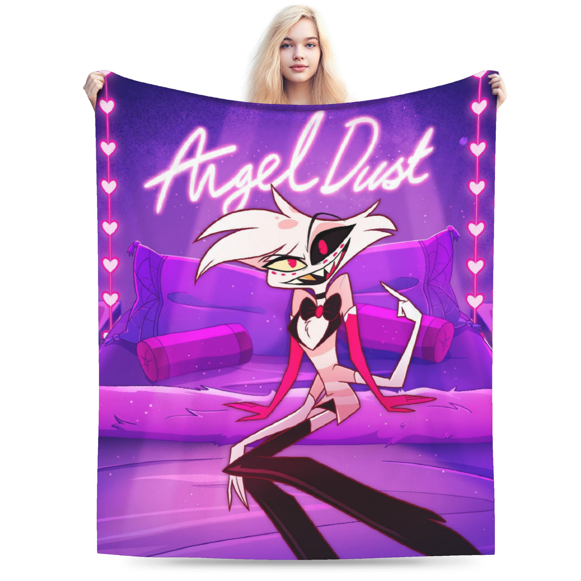 Kreskówka Hazbin Hotel Angel D – Christmas Throw Blanket recenzja i cena