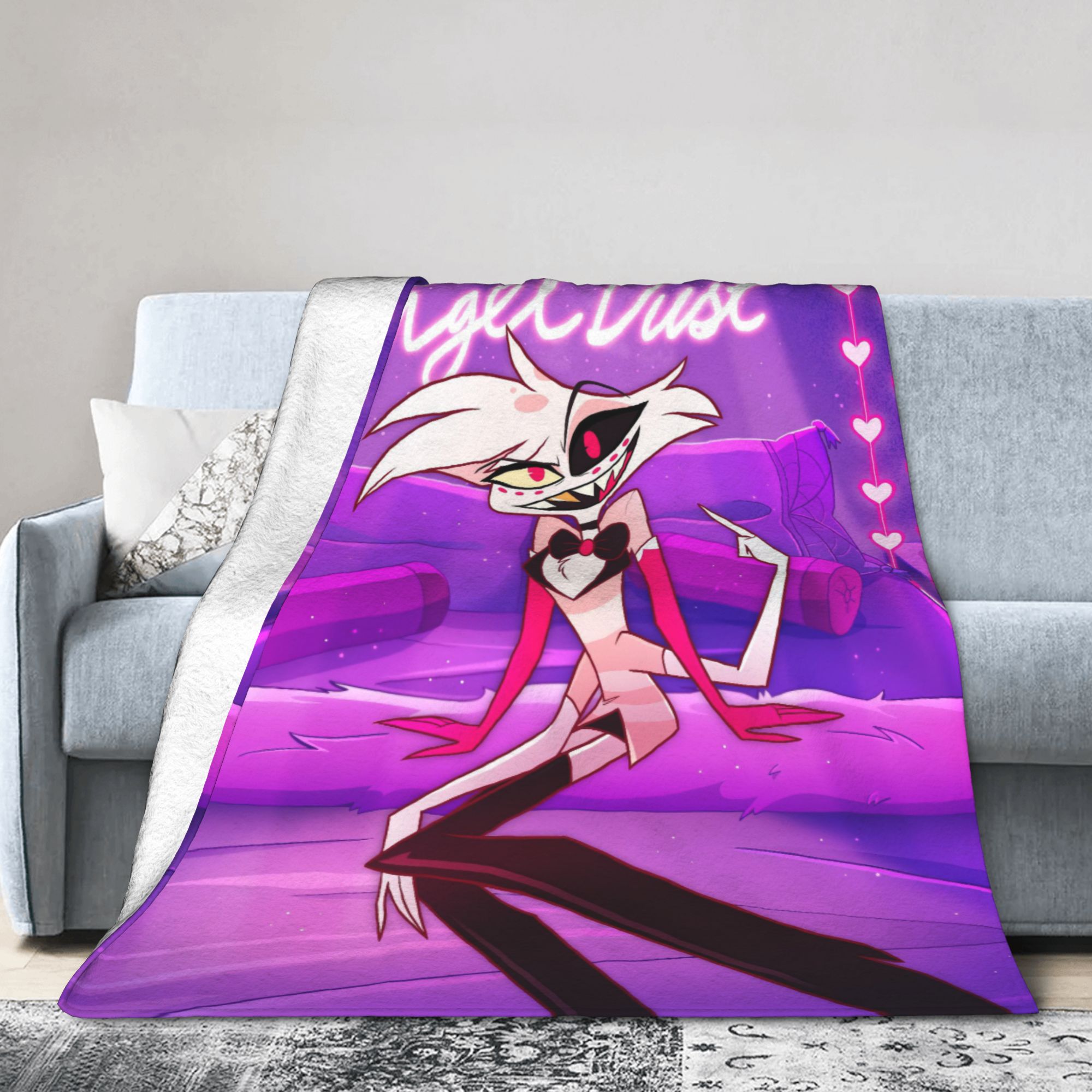 Kreskówka Hazbin Hotel Angel D – Christmas Throw Blanket recenzja i cena
