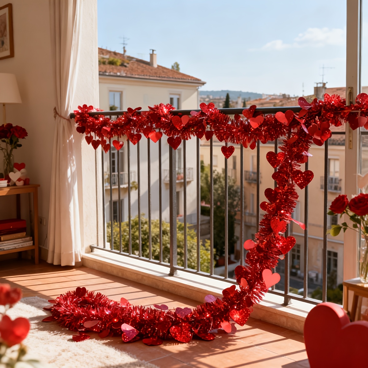 3 szt. Czerwone plastikowe gir – Tinsel Garland Decoration recenzja i cena