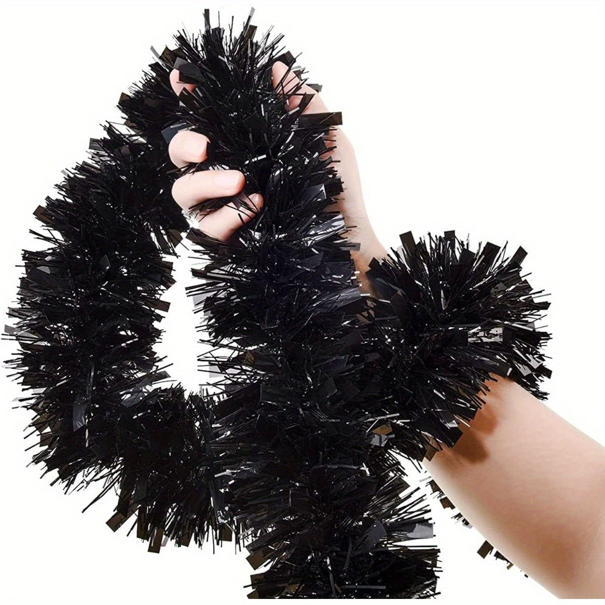 1 szt. Czarna girlanda z błysz – Tinsel Garland Decoration recenzja i cena