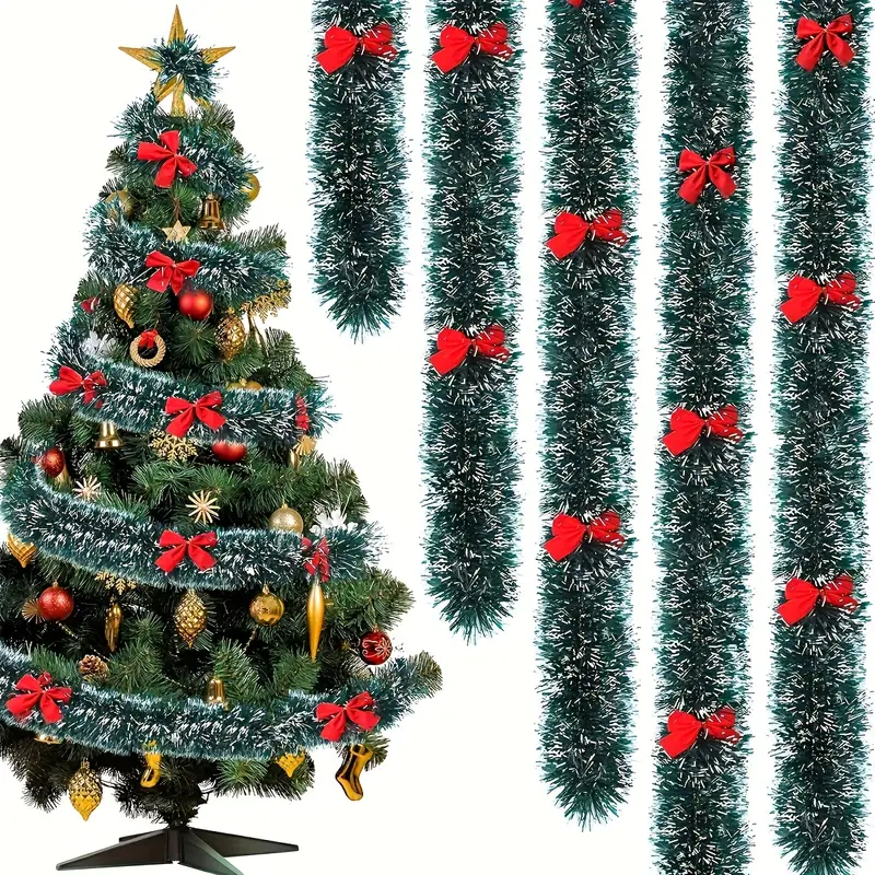 Świąteczna kokardka wstążki św – Tinsel Garland Decoration recenzja i cena