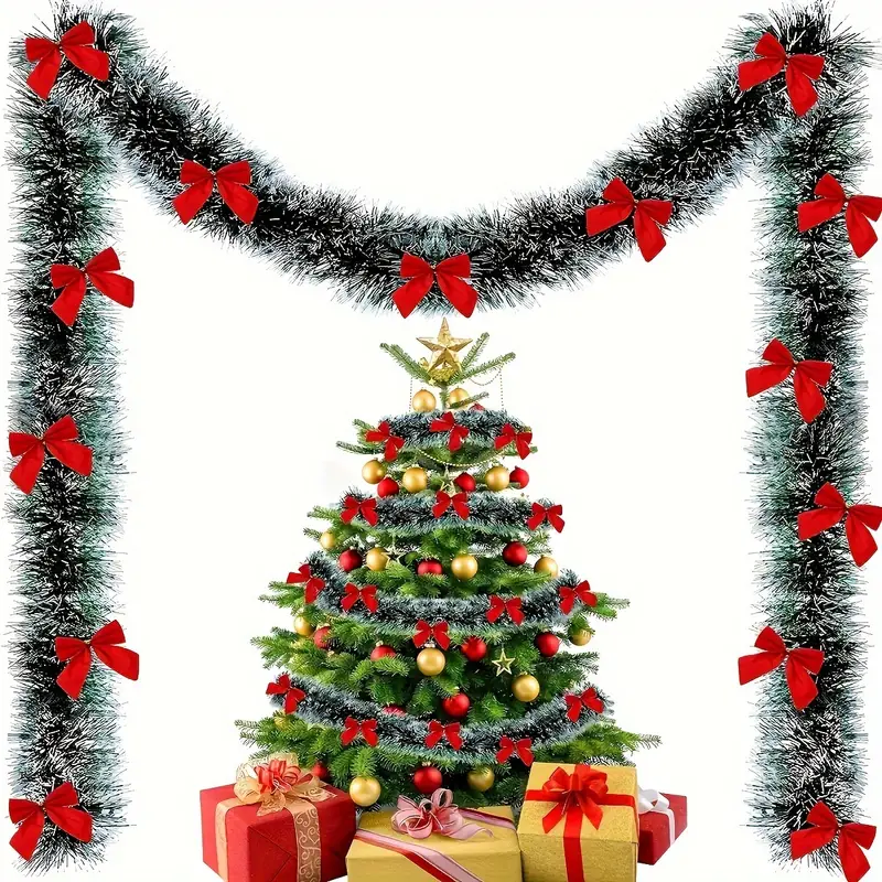 Świąteczna kokardka wstążki św – Tinsel Garland Decoration recenzja i cena