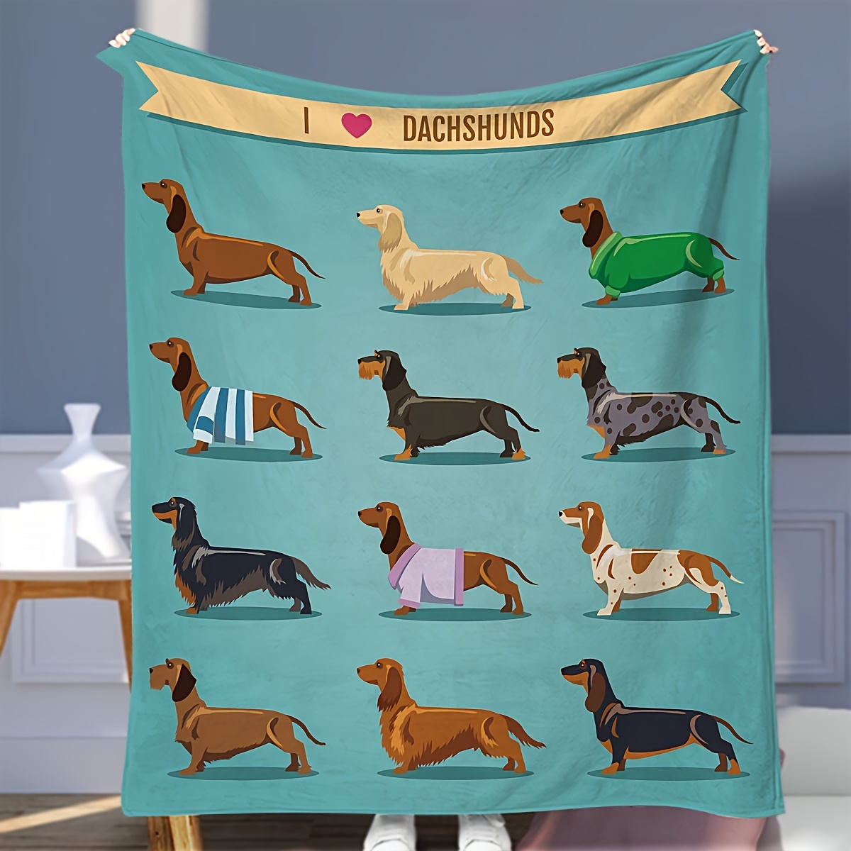 Uroczy świąteczny koc z jamnik – Christmas Throw Blanket recenzja i cena