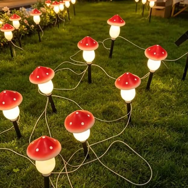 Solarne lampki grzybki, wodood – Christmas Lights Outdoor recenzja i cena